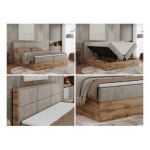 Łóżko kontynentalne ALBERO 2 160x200 - H3 - beżowy, struktura