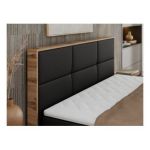 Łóżko kontynentalne ALBERO 2 140x200 - H3 - czarny, ekoskóra