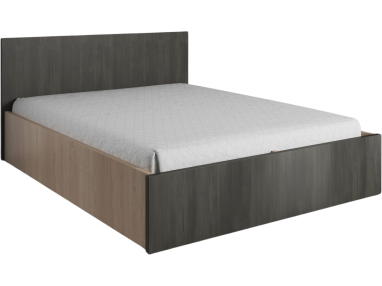 Eleganckie i modne łóżko podwójne 160x200 cm do sypialni - WENA Dąb Sonoma / Czarna sosna norweska