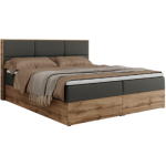 Łóżko kontynentalne ALBERO 2 200x200 - H3 - szary, ekoskóra