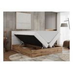 Łóżko kontynentalne ALBERO 2 200x200 - H4 - biały, ekoskóra