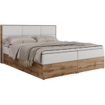 Łóżko kontynentalne ALBERO 2 160x200 - H4 - biały, ekoskóra