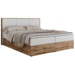 Łóżko kontynentalne ALBERO 2 200x200 - H3 - biały, ekoskóra