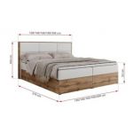 Łóżko kontynentalne ALBERO 2 160x200 - H3 - biały, ekoskóra