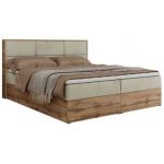 Łóżko kontynentalne ALBERO 2 180x200 - H4 - beżowy, welwet