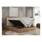 Łóżko kontynentalne ALBERO 2 200x200 - H3 - beżowy, welwet