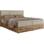 Łóżko kontynentalne ALBERO 2 120x200 - H3 - beżowy, welwet