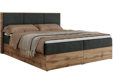 Łóżko kontynentalne ALBERO 2 200x200 - H4 - ciemnoszary, struktura