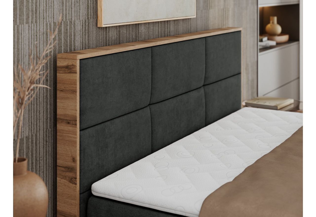 Łóżko kontynentalne ALBERO 2 160x200 - H4 - ciemnoszary, struktura