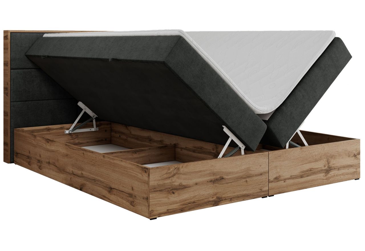 Łóżko kontynentalne ALBERO 2 140x200 - H4 - ciemnoszary, struktura