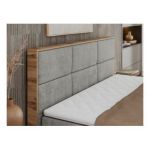 Łóżko kontynentalne ALBERO 2 140x200 - H3 - jasnoszary, struktura