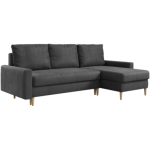 Narożnik LANG L - uniwersalny - szary, welwet