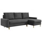 Narożnik LANG L - uniwersalny - szary, welwet