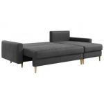 Narożnik LANG L - uniwersalny - szary, welwet