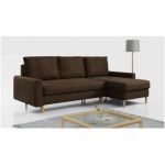 Narożnik LANG L - uniwersalny - brązowy, welwet