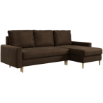 Narożnik LANG L - uniwersalny - brązowy, welwet