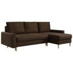 Narożnik LANG L - uniwersalny - brązowy, welwet