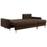 Narożnik LANG L - uniwersalny - brązowy, welwet