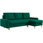 Narożnik LANG L - uniwersalny - ciemnozielony, welwet