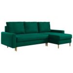 Narożnik LANG L - uniwersalny - ciemnozielony, welwet