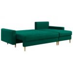 Narożnik LANG L - uniwersalny - ciemnozielony, welwet