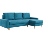 Narożnik LANG L - uniwersalny - niebieski, welwet