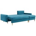 Narożnik LANG L - uniwersalny - niebieski, welwet