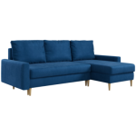 Narożnik LANG L - uniwersalny - ciemnoniebieski, welwet