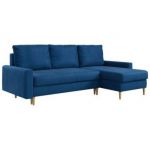 Narożnik LANG L - uniwersalny - ciemnoniebieski, welwet