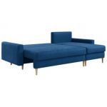 Narożnik LANG L - uniwersalny - ciemnoniebieski, welwet