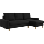 Narożnik LANG L - uniwersalny - czarny, welwet