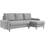 Narożnik LANG L - uniwersalny - jasnoszary, welwet