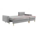 Narożnik LANG L - uniwersalny - jasnoszary, welwet