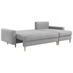 Narożnik LANG L - uniwersalny - jasnoszary, welwet