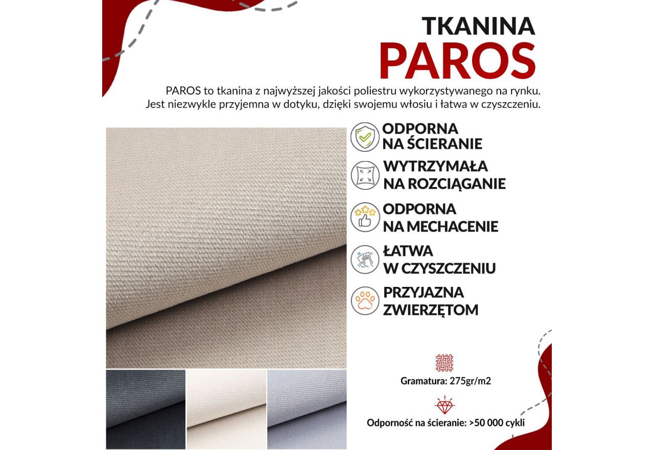 Narożnik LANG L - uniwersalny - jasnoszary, welwet