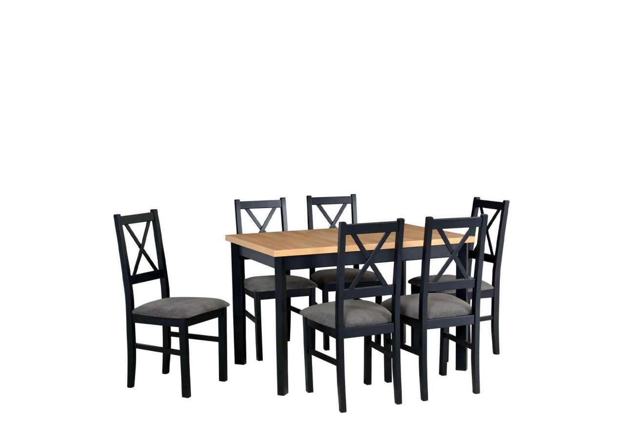 Zestaw stół i krzesła w stylu industrialnym - stół MASTER 5 P + krzesła NUN 10