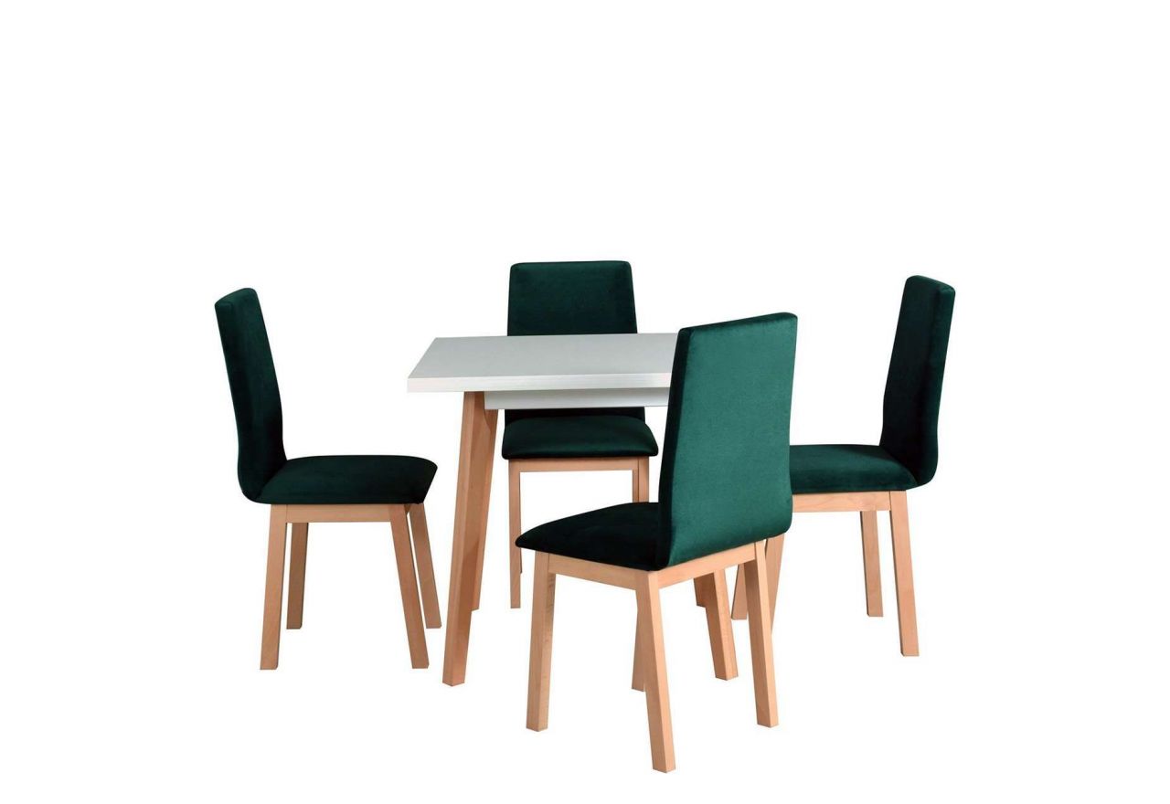 Modny i elegancki zestaw ze stołem i krzesłami - stół COMA 1 L + krzesła REM 5