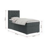 Łóżko kontynentalne PERA 90x200 - Matana 05 - ciemny szary - OUTLET