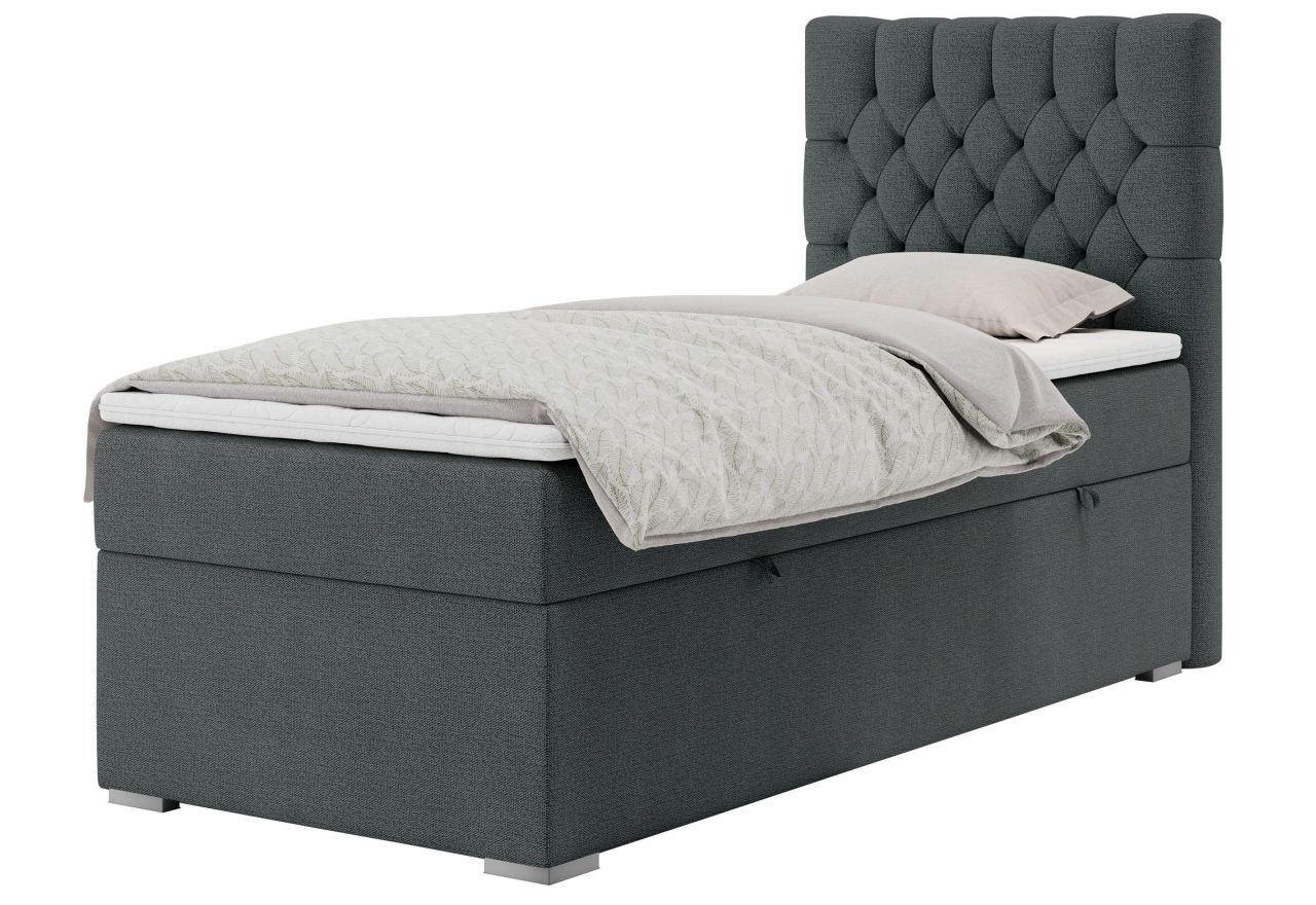 Łóżko kontynentalne PERA 90x200 - Matana 05 - ciemny szary - OUTLET