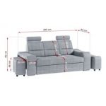 Sofa WESA - jasnoszary, welwet