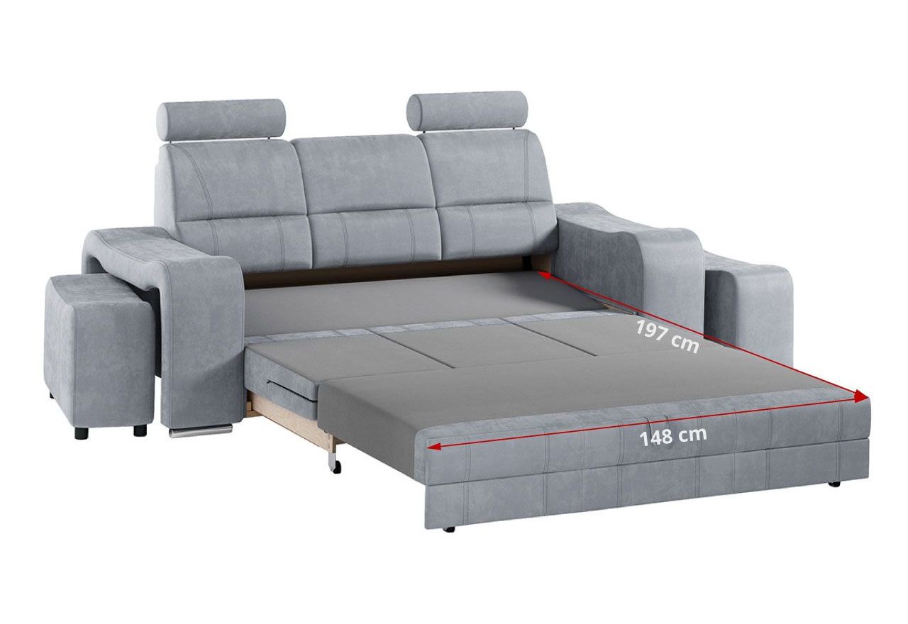 Sofa WESA - jasnoszary, welwet