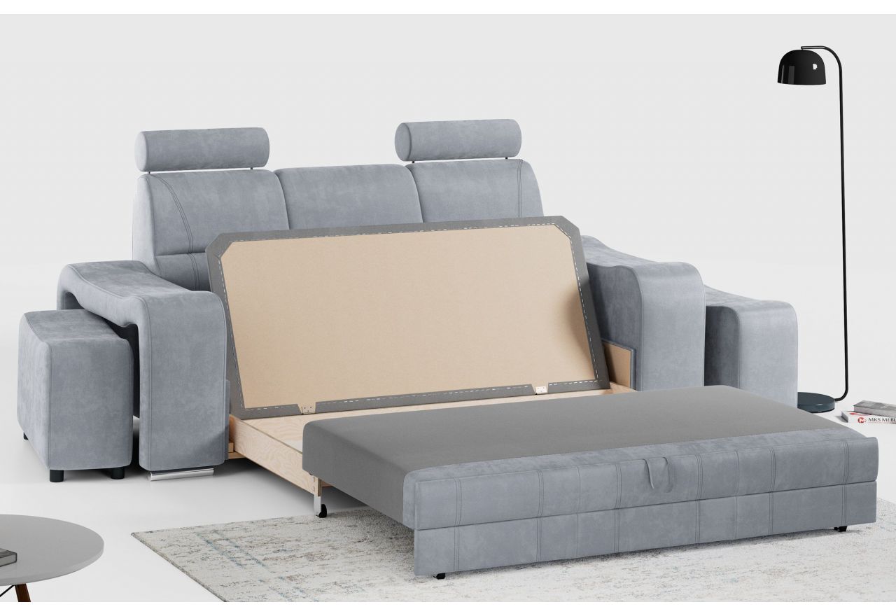 Sofa WESA - jasnoszary, welwet