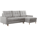 Narożnik COLIN L - uniwersalny - jasnoszary, welwet