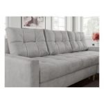 Narożnik COLIN L - uniwersalny - jasnoszary, welwet