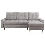 Narożnik COLIN L - uniwersalny - jasnoszary, welwet