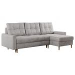 Narożnik COLIN L - uniwersalny - jasnoszary, welwet