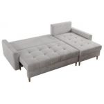 Narożnik COLIN L - uniwersalny - jasnoszary, welwet