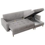 Narożnik COLIN L - uniwersalny - jasnoszary, welwet