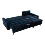 Narożnik COLIN L - uniwersalny - ciemnoniebieski, welwet