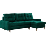 Narożnik COLIN L - uniwersalny - ciemnozielony, welwet